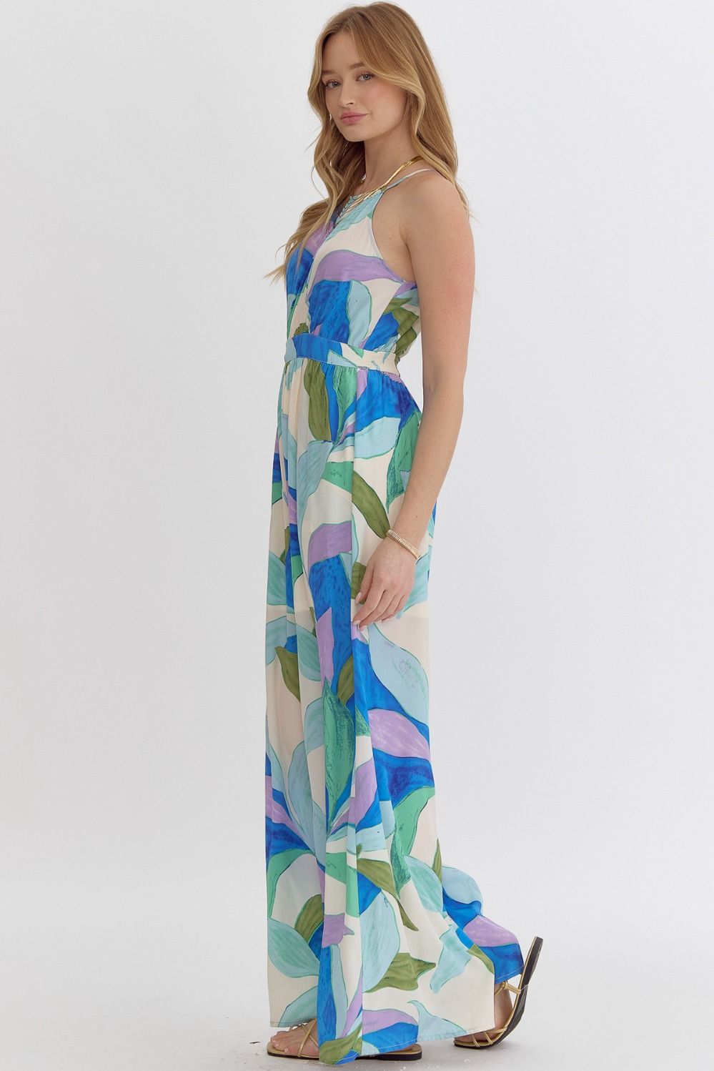 Printed Halter Neck Jumpsuit