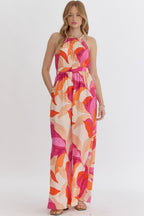 Printed Halter Neck Jumpsuit