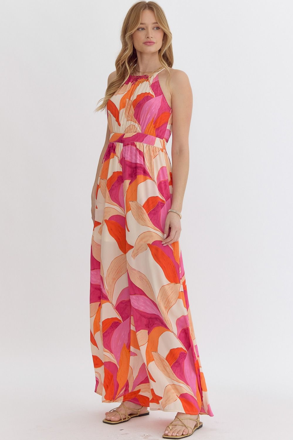 Printed Halter Neck Jumpsuit