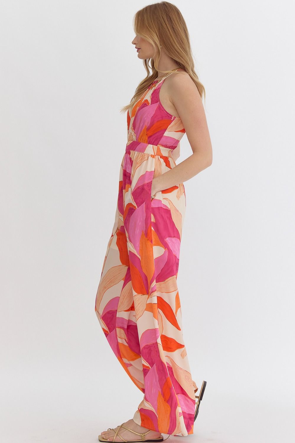 Printed Halter Neck Jumpsuit