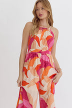 Printed Halter Neck Jumpsuit