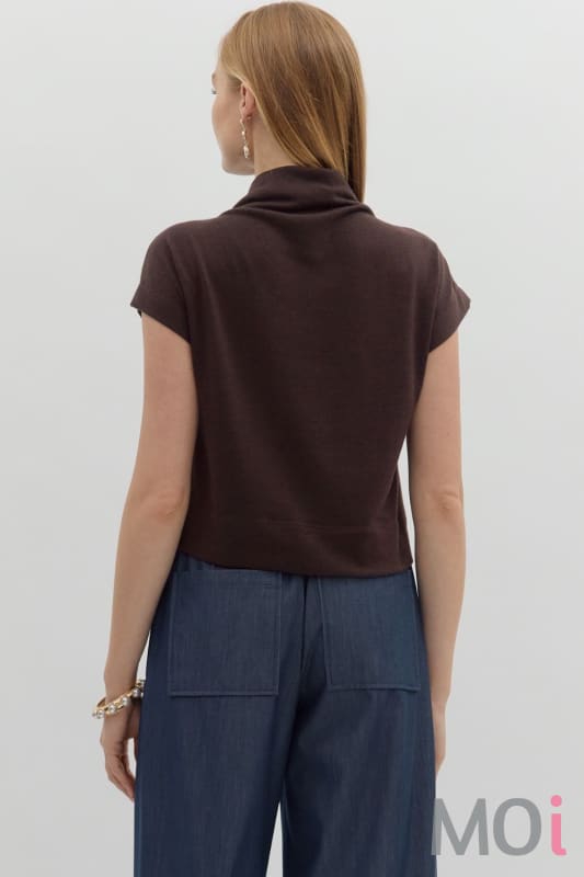 Solid Knit Mock Neck Top