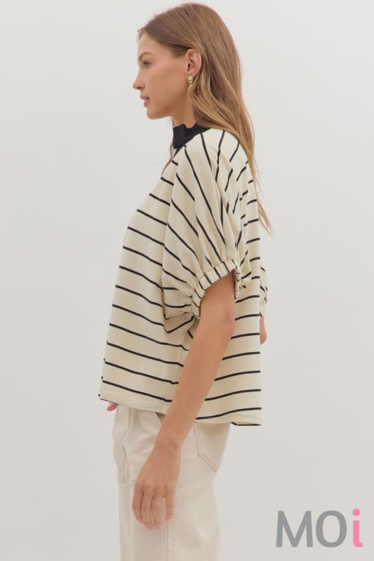 Stripe Dolman Sleeve Top