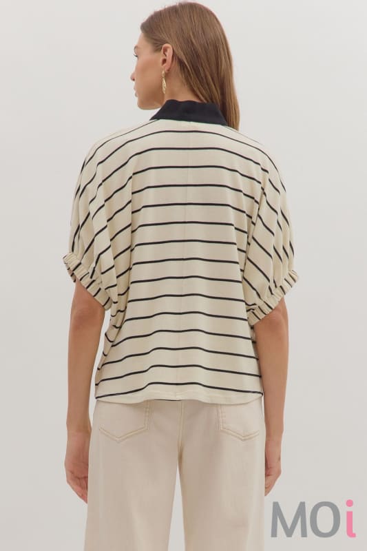 Stripe Dolman Sleeve Top