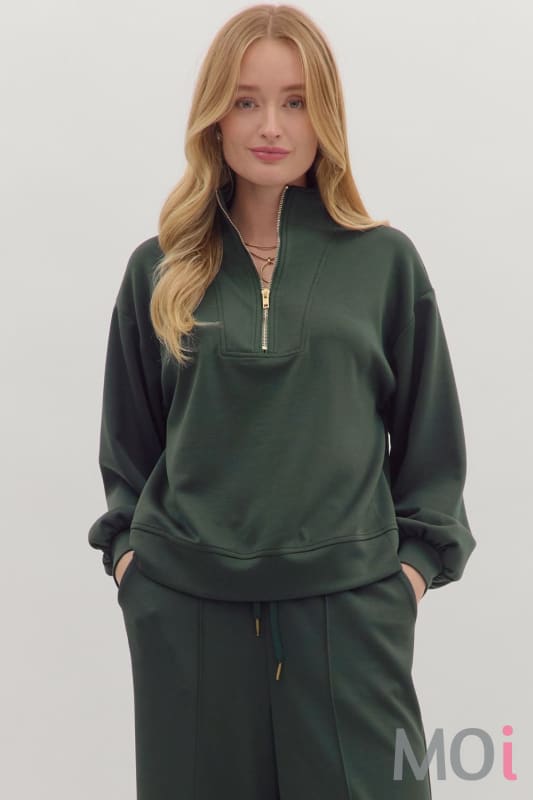 Half Zip Knit Top