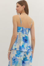 Botanical Print Sleeveless Top