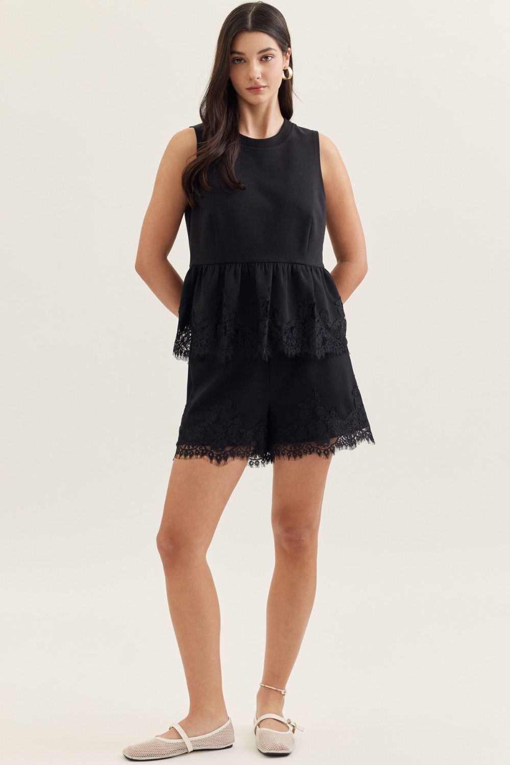 Sleeveless Knit Peplum Top