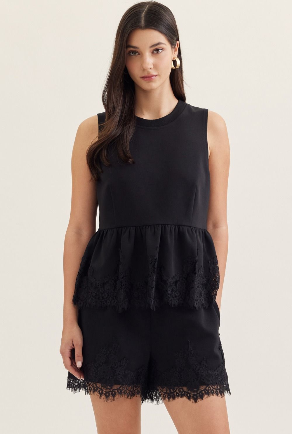 Sleeveless Knit Peplum Top