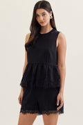 Sleeveless Knit Peplum Top