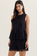 Sleeveless Knit Peplum Top