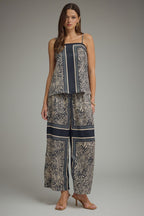 Abstract Zebra Print Wide Leg Pant
