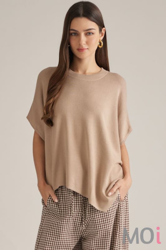 Short Sleeve Poncho Sweater