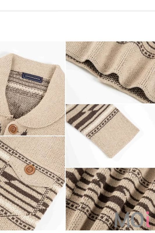 Western Cowboy Rodeo Horse Knit Sweater Cardigan