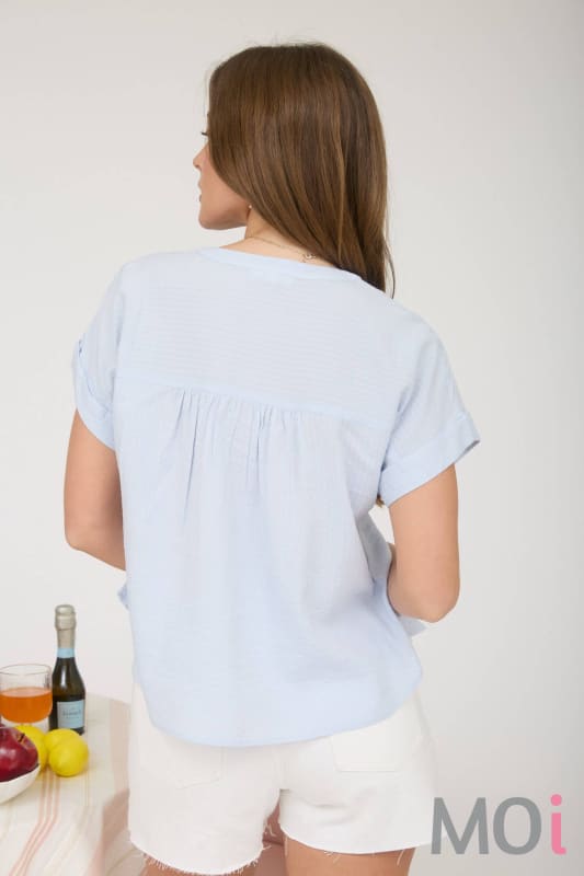 Ruched Shoulder Detail Henley