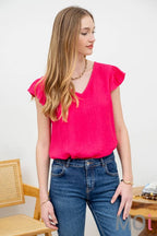 Ruffle Sleeve Blouse