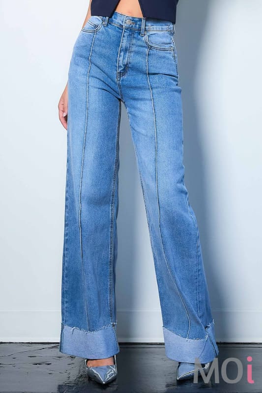 WIDE LEG - Rigid with Comfort Stretch