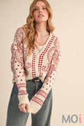 Dot Art Damask Cardigan