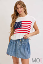 Stars and Stripe Knit Sweater Top