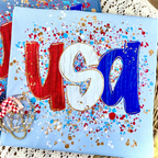 USA Faux Glitter Splatter July 4th Shirt