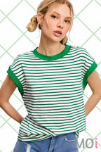 Nautical Cap Sleeve Striped Top
