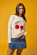 Cherry Graphic Knit Sweater