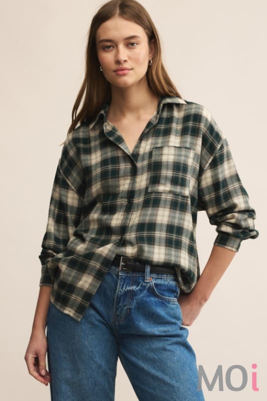 Z Supply River Plaid Button Up GRG