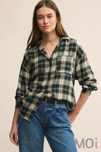 Z Supply River Plaid Button Up GRG