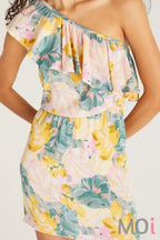 Z Supply Palma Palm Mini Dress Lemon Zest