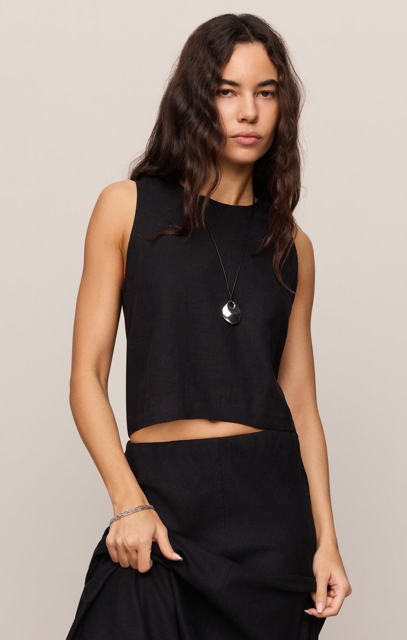 Z Supply Sloane Linen Top BLK