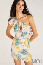 Z Supply Palma Palm Mini Dress Lemon Zest