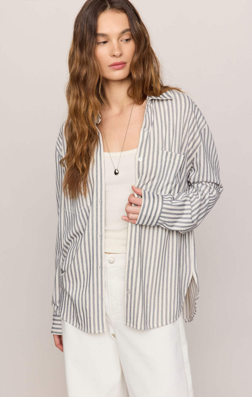 Z Supply Reese Button Up Stripe Top (ECP)