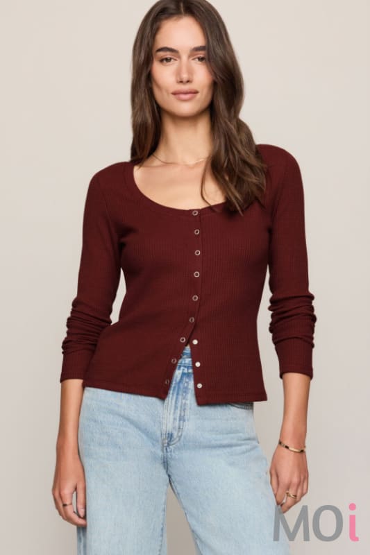 Z Supply Albany Waffle Button Up Top
