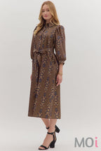 Floral Belted Midi Dress