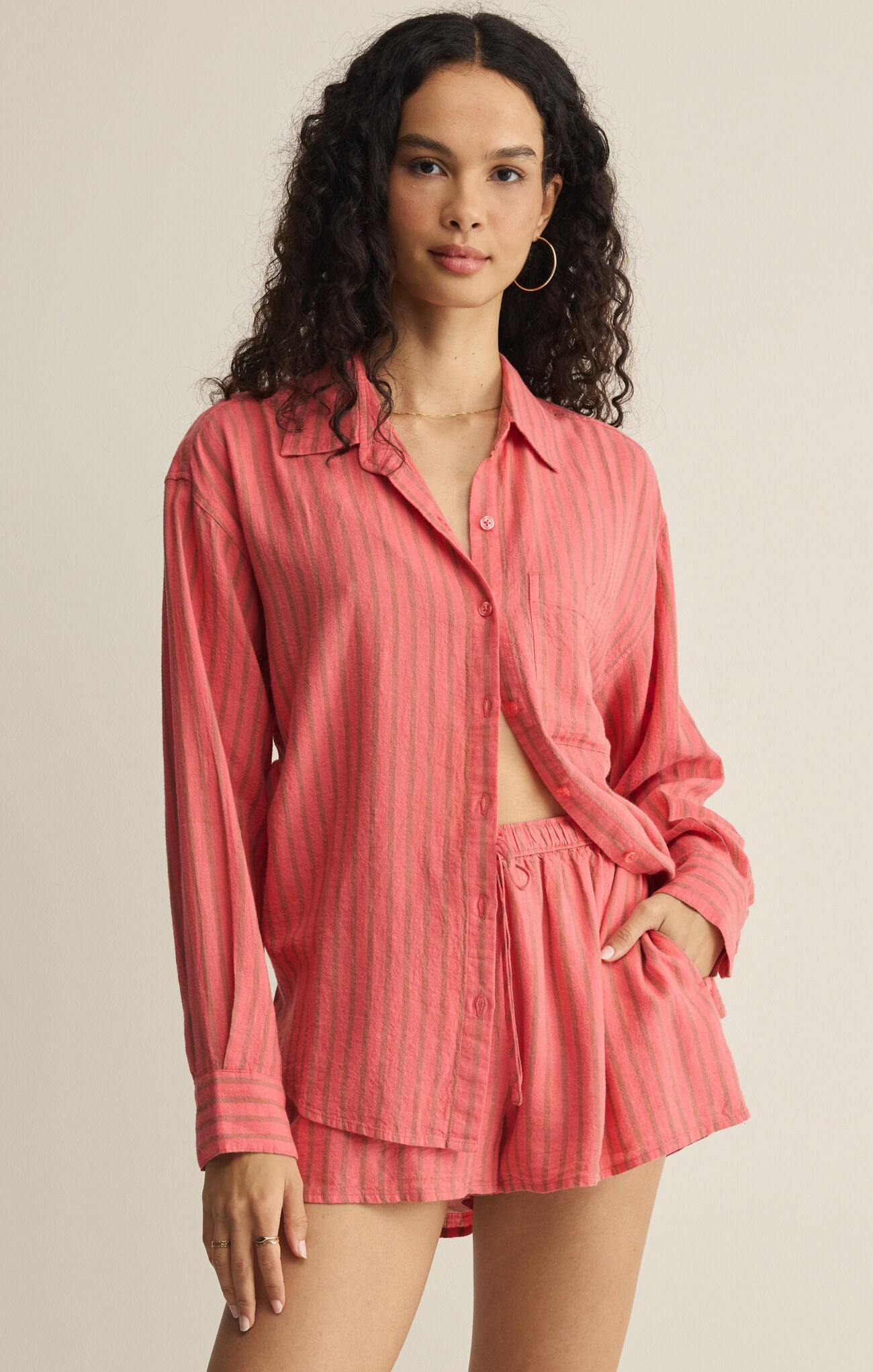 The Perfect Striped Button Top