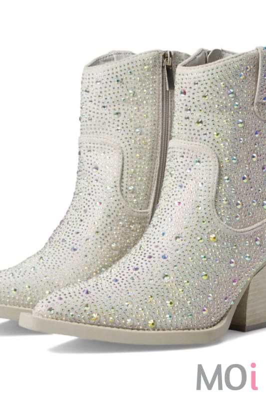 Vintage Havana Garen Silver Rhinestone Bootie